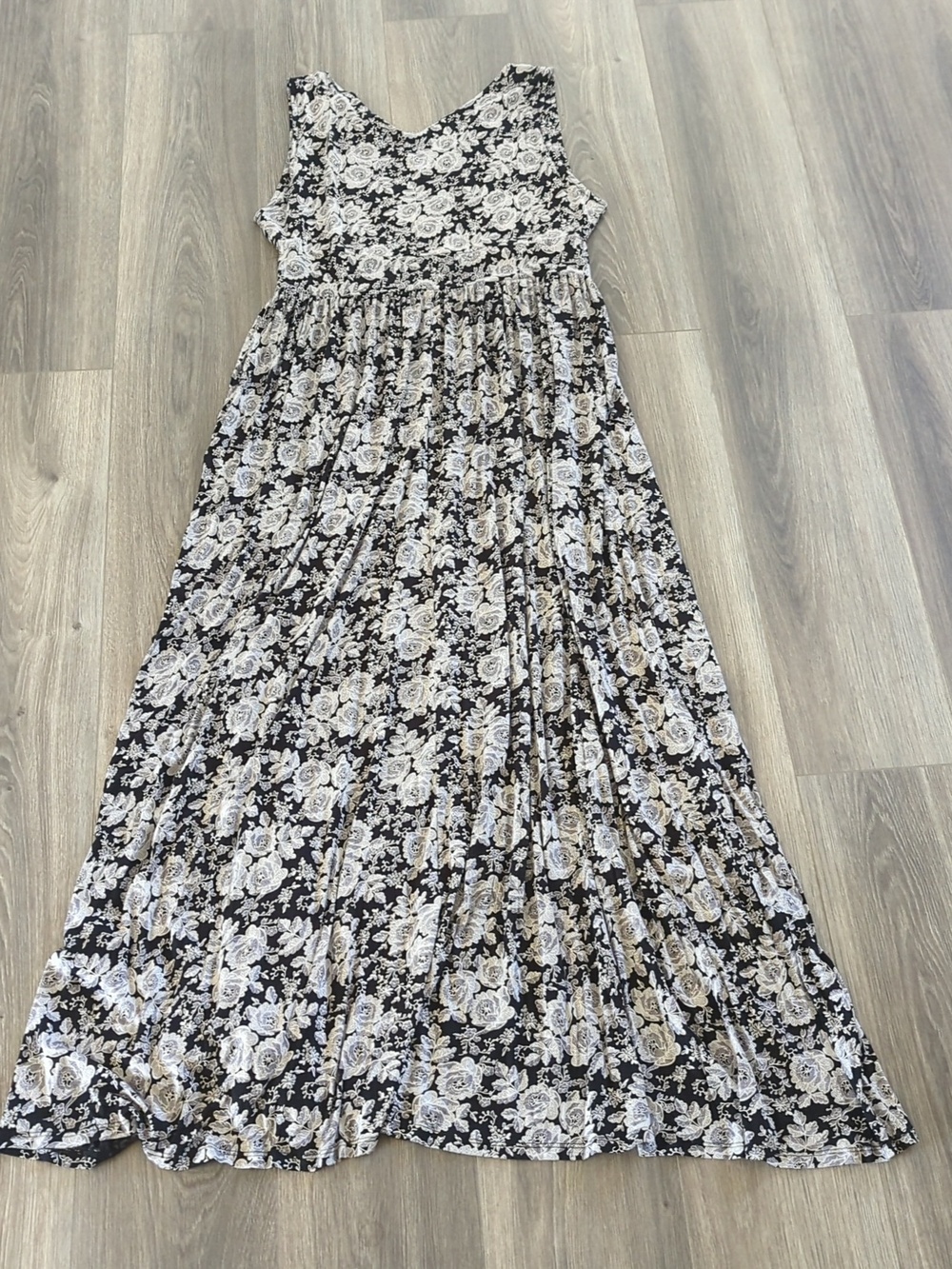 LTS Woman's Tall Black Floral Maxi Dress Size 14